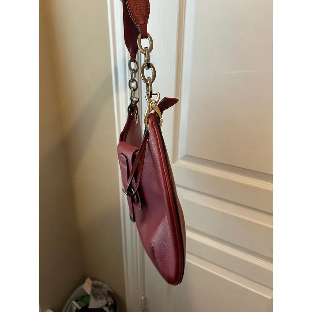 Tod's Vintage Micky Hobo Shoulder Leather Red Hobo Bag